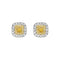 Boucles d'oreilles Boucles d'oreilles en or blanc 18K, diamants jaunes coussin et brillants 58 Facettes GER1318WG
