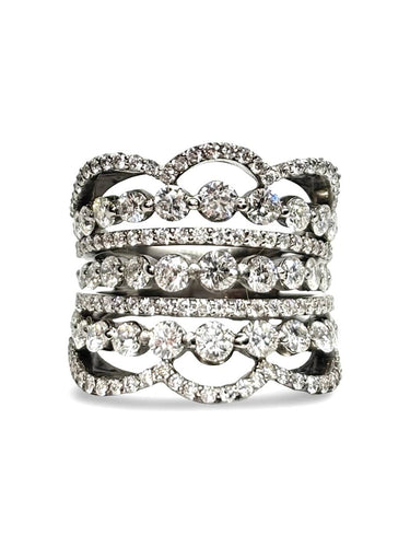 Bague 57 Bague en or blanc 18K et diamants 2,5 ct 58 Facettes 1869