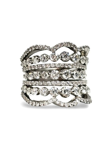 Bague 57 Bague en or blanc 18K et diamants 2,5 ct 58 Facettes 1869