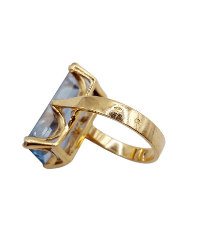 Bague 51 Bague cocktail Art déco en or 18k et spinelle synthétique 58 Facettes A07320