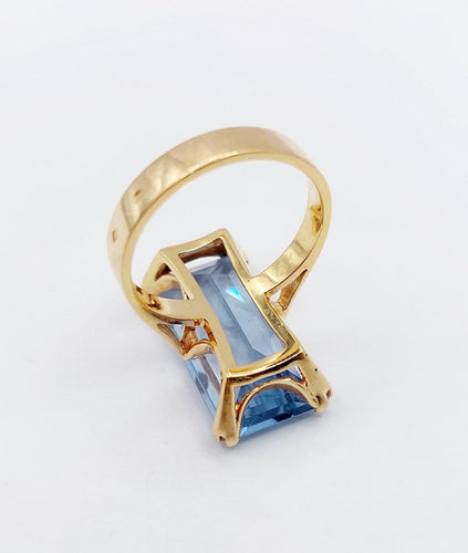 Bague 51 Bague cocktail Art déco en or 18k et spinelle synthétique 58 Facettes A07320