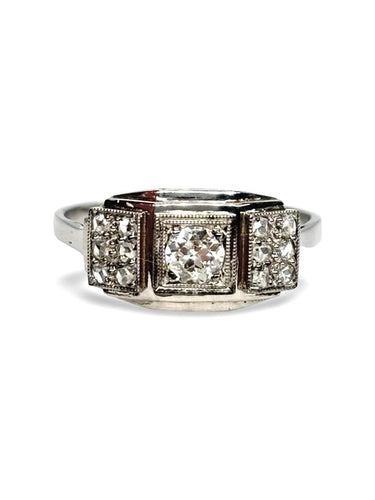 Bague 54 Bague en or blanc 18K et diamants 0,30 ct 58 Facettes 1993