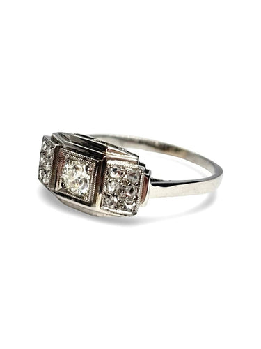 Bague 54 Bague en or blanc 18K et diamants 0,30 ct 58 Facettes 1993