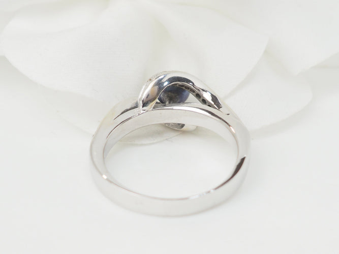 Bague 60 Bague en or blanc, perle de Tahiti et diamants 58 Facettes 26570
