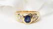 Bague 55 Bague jonc en or jaune, spinelle bleu et diamants 58 Facettes 33040