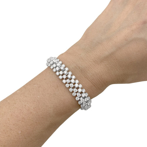 Bracelet Boucheron Angélique - Bracelet rivière en or gris et diamants 58 Facettes 35699