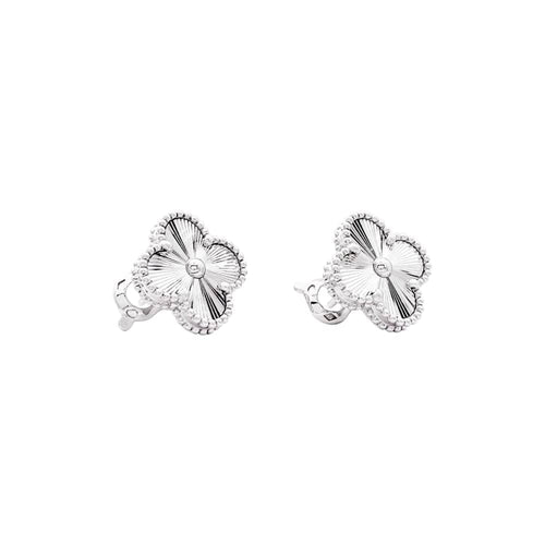 Boucles d'oreilles Van Cleef & Arpels Vintage Alhambra - Boucles d'oreilles en or blanc 58 Facettes 35689