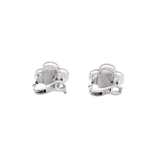 Boucles d'oreilles Van Cleef & Arpels Vintage Alhambra - Boucles d'oreilles en or blanc 58 Facettes 35689