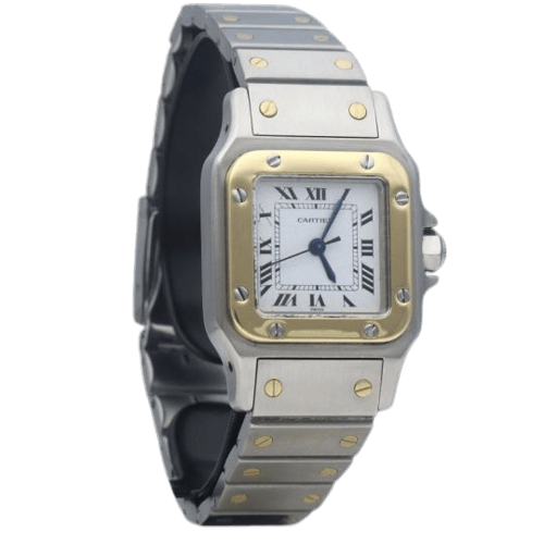 Montre Cartier Santos - Montre dame en or jaune 18K et acier 58 Facettes MT46939