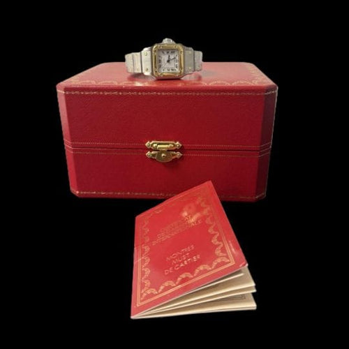 Montre Cartier Santos - Montre dame en or jaune 18K et acier 58 Facettes MT46939