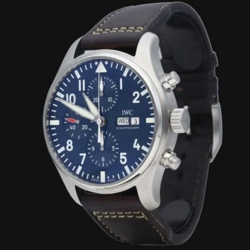 Montre IWC Pilot Petit Prince - Montre chronographe en acier 58 Facettes MT46851