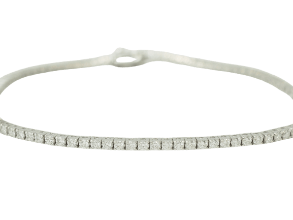 Bracelet Bracelet rivière en or blanc et diamants 1,84 ct 58 Facettes 33235