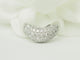 Bague 51 Bague vague pavée de diamants en or blanc 58 Facettes 33754