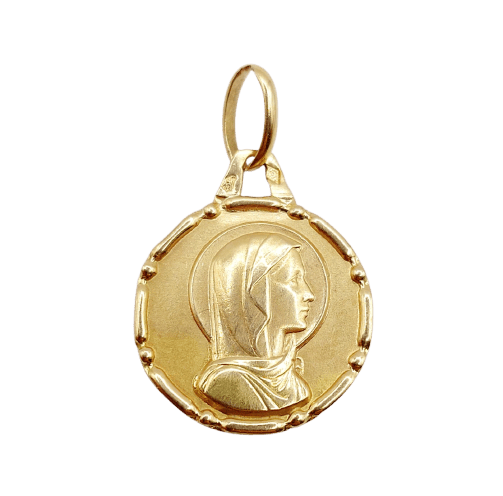 Pendentif Médaille religieuse Vierge Marie en or 18k 58 Facettes A07329