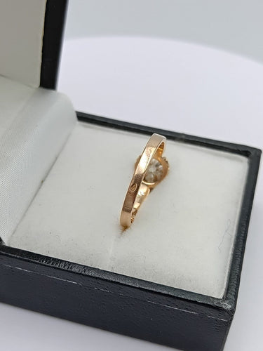 Bague 54 Bague solitaire XIXe en or 18K et diamant 58 Facettes SADD/310