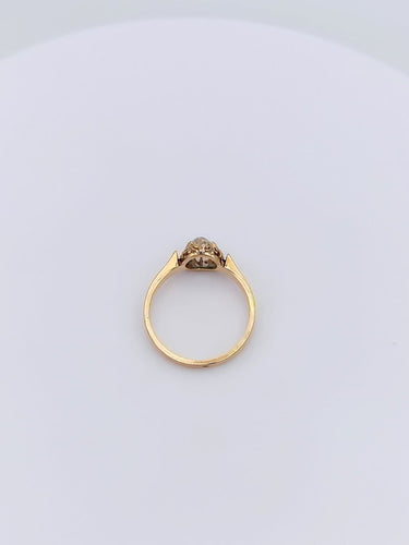 Bague 54 Bague solitaire XIXe en or 18K et diamant 58 Facettes SADD/310