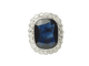 Bague 59 Pompadour - Bague en platine, saphir et diamants 58 Facettes 33307
