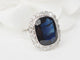 Bague 59 Pompadour - Bague en platine, saphir et diamants 58 Facettes 33307