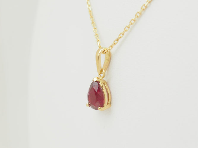 Pendentif Pendentif rubis taille poire en or jaune 58 Facettes GN6H