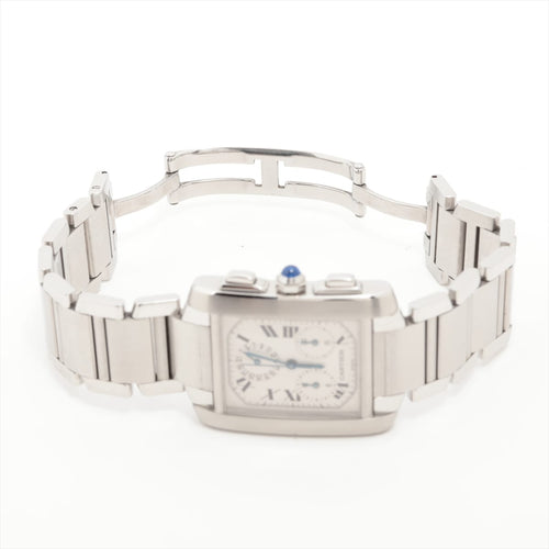 Montre Cartier Tank Française - Montre Chronoflex chronographe XL en acier 58 Facettes 1