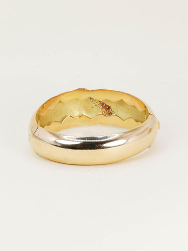Bracelet Bracelet jonc coquillage en or jaune et diamants 58 Facettes 1265.2