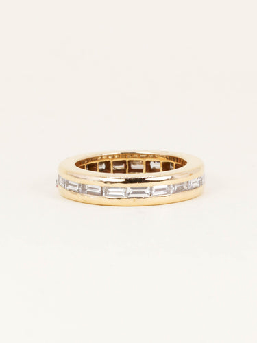 Bague 56 Rolex - Alliance en or jaune et diamants baguette 58 Facettes 1272