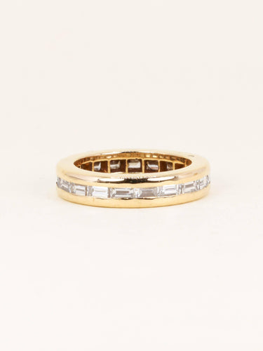 Bague 56 Rolex - Alliance en or jaune et diamants baguette 58 Facettes 1272