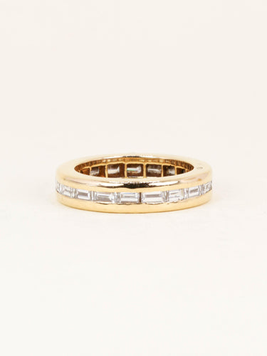 Bague 56 Rolex - Alliance en or jaune et diamants baguette 58 Facettes 1272