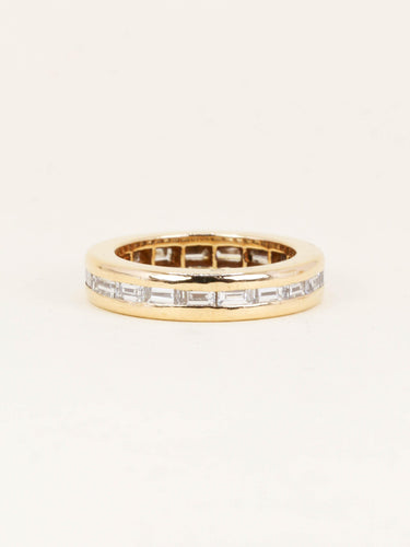 Bague 56 Rolex - Alliance en or jaune et diamants baguette 58 Facettes 1272