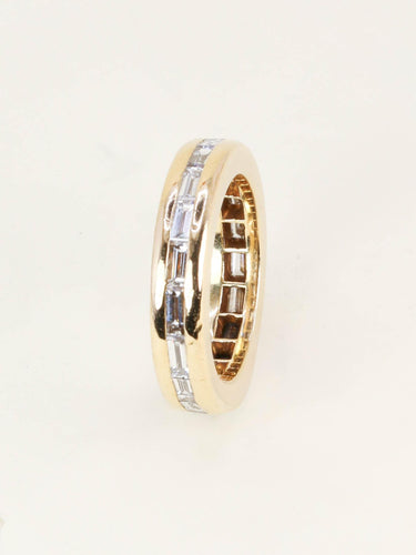 Bague 56 Rolex - Alliance en or jaune et diamants baguette 58 Facettes 1272