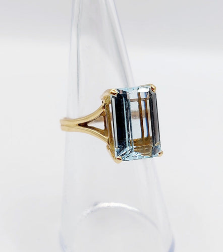 Bague 50 Bague cocktail vintage en or 18k et aigue-marine 58 Facettes A07289