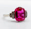 Bague 55 Bague Art déco en or blanc 18k, platine, rubis synthétique et diamants 58 Facettes A07294