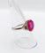 Bague 55 Bague Art déco en or blanc 18k, platine, rubis synthétique et diamants 58 Facettes A07294