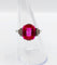 Bague 55 Bague Art déco en or blanc 18k, platine, rubis synthétique et diamants 58 Facettes A07294