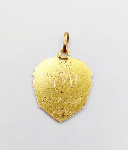 Pendentif Médaille religieuse Art nouveau Vierge Marie en or rose 18k 58 Facettes A07295