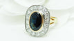 Bague 53.5 Bague pompadour en or bicolore 18 kt, saphir et diamants 58 Facettes