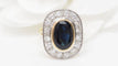 Bague 53.5 Bague pompadour en or bicolore 18 kt, saphir et diamants 58 Facettes