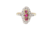 Bague 55 Bague ovale en or jaune, rubis de Verneuil et diamants 58 Facettes 32780