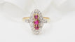 Bague 55 Bague ovale en or jaune, rubis de Verneuil et diamants 58 Facettes 32780