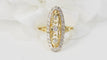Bague 59.5 Bague marquise en or bicolore 18 kt et diamants 58 Facettes 33010