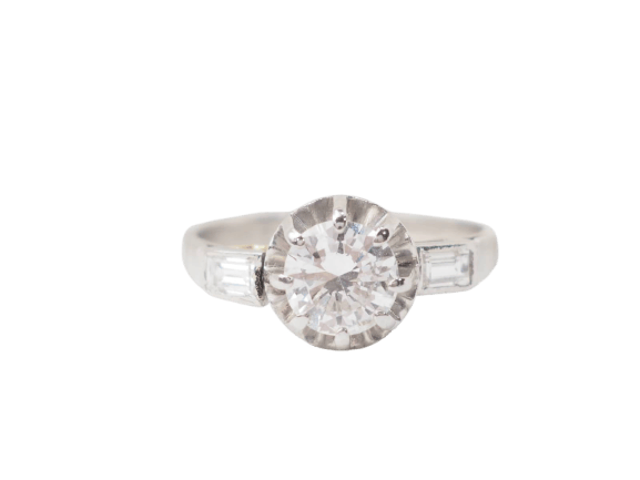 Bague Bague solitaire en platine et diamants 58 Facettes 32316