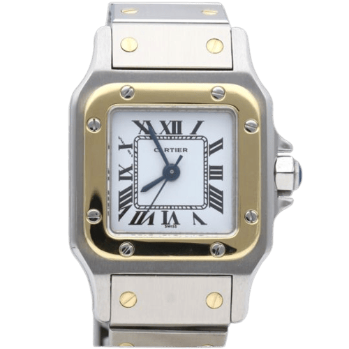 Montre Cartier Santos - Montre dame en or jaune 18 ct et acier 58 Facettes MT46893