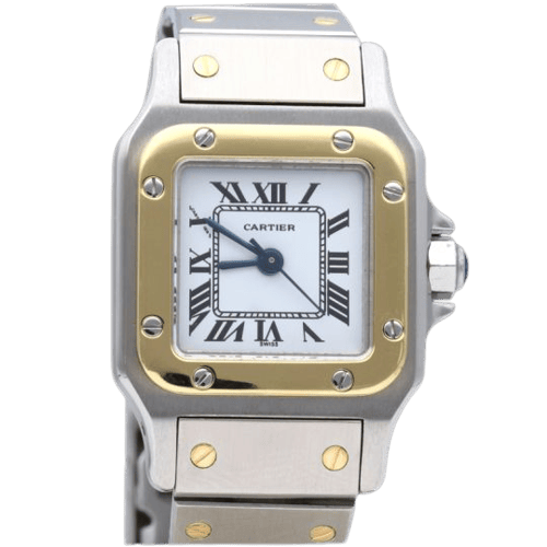 Montre Cartier Santos - Montre dame en or jaune 18K et acier 58 Facettes MT46894