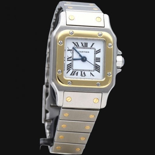 Montre Cartier Santos - Montre dame en or jaune 18K et acier 58 Facettes MT46894