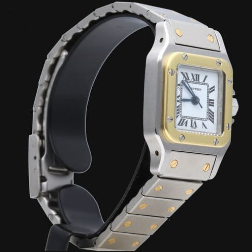 Montre Cartier Santos - Montre dame en or jaune 18K et acier 58 Facettes MT46894