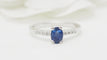 Bague 53.5 Bague solitaire en or jaune, saphir et diamants 58 Facettes 31391