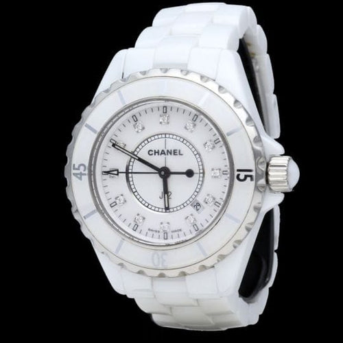 Montre Chanel J12 - Montre 33 mm en céramique et diamants 58 Facettes MT46964