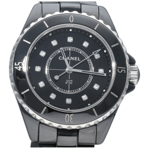 Montre Chanel J12 - Montre 33 mm en céramique et diamants 58 Facettes MT46966