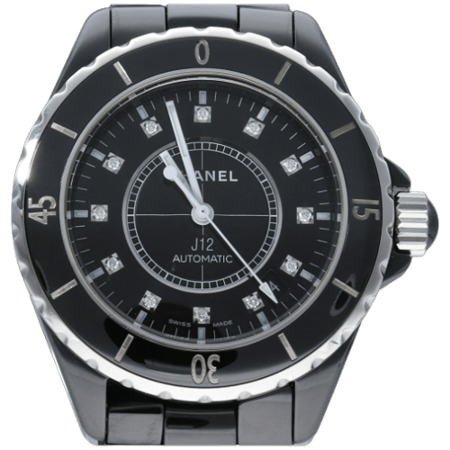 Montre Chanel J-12 - Montre 38 mm en céramique et diamants 58 Facettes MT46967