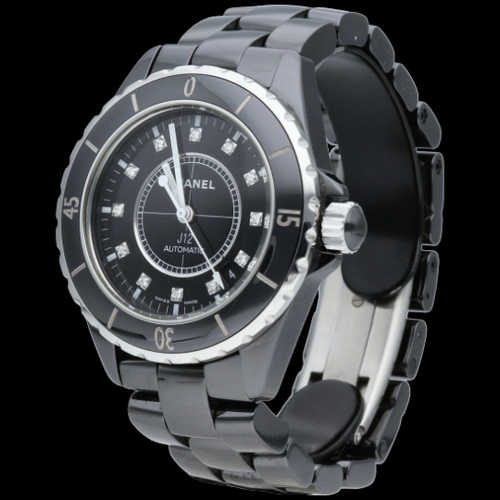 Montre Chanel J-12 - Montre 38 mm en céramique et diamants 58 Facettes MT46967